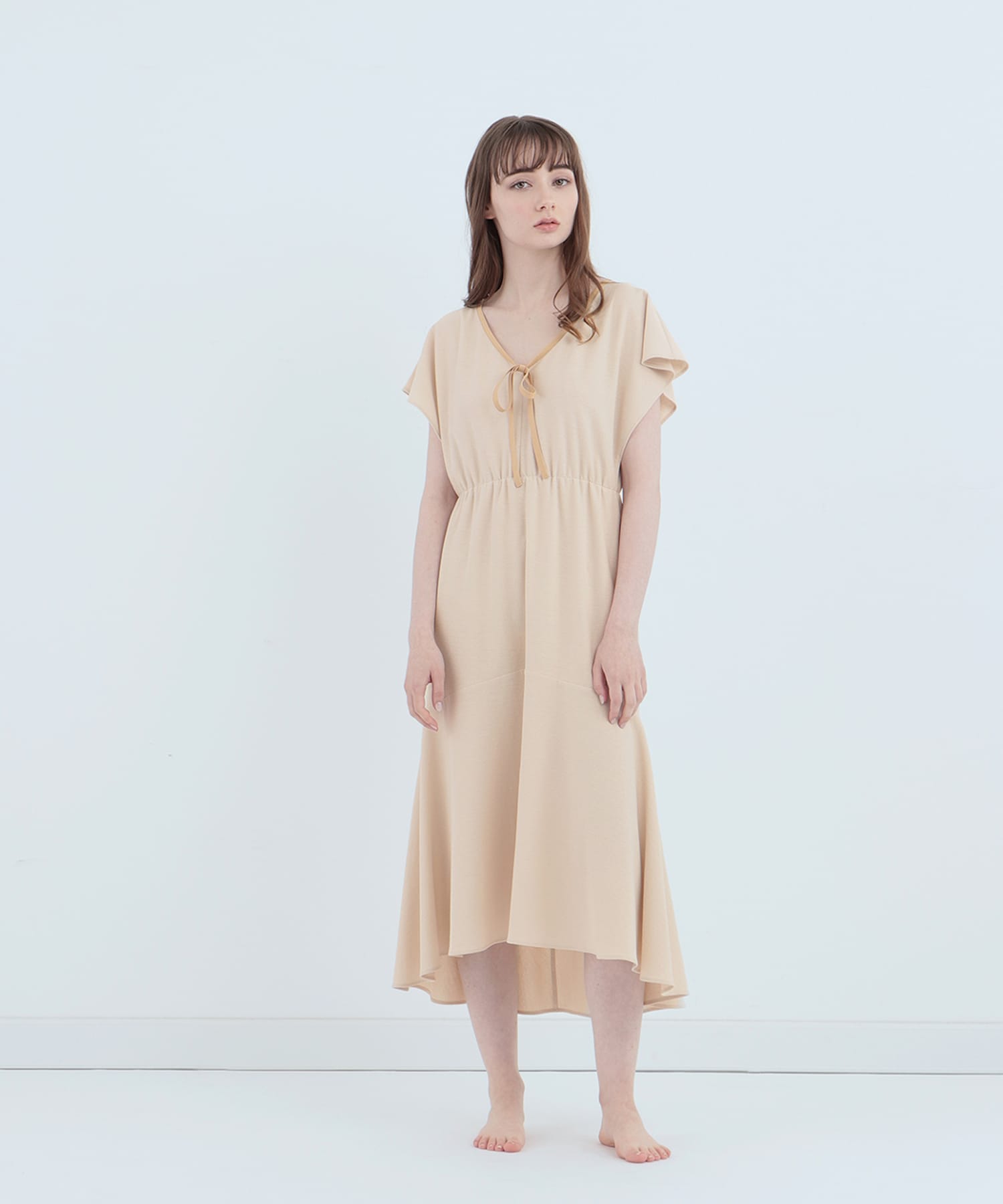 ロイヤル オーガニックコットン フレアワンピース ベージュ - Foo Tokyo公式ストア
