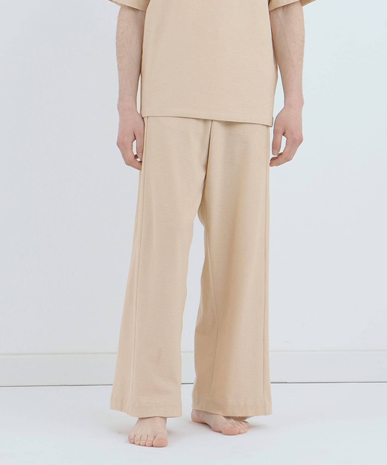 ロイヤル オーガニックコットン ワイドパンツ ベージュ - Foo Tokyo公式ストア