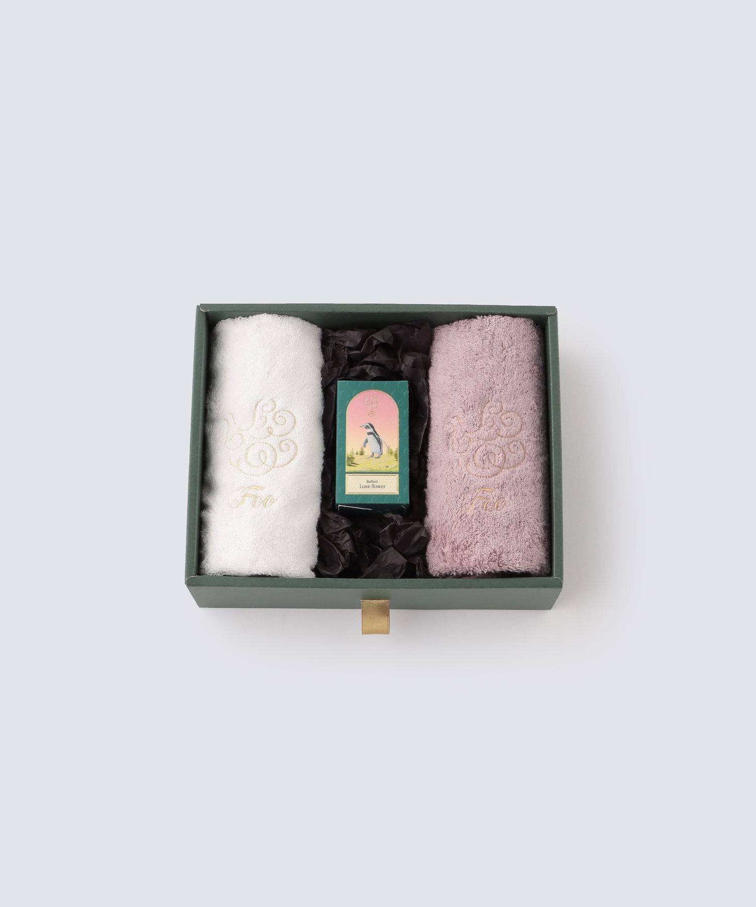オーガニックコットン ハンドタオル2枚&Foo TokyoバスオイルLuxe Flower 1本ギフトセット - Foo Tokyo公式ストア