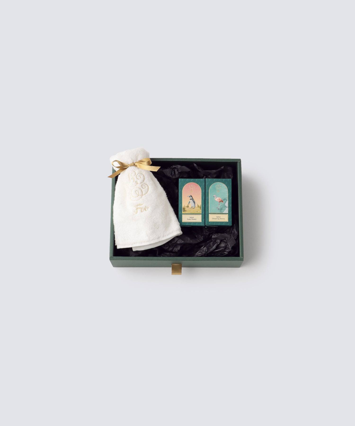 オーガニックコットン ハンドタオル1枚ｘFoo Tokyo バスオイル Luxe Flower・Dreaming Aroma ギフトセット - Foo Tokyo公式ストア